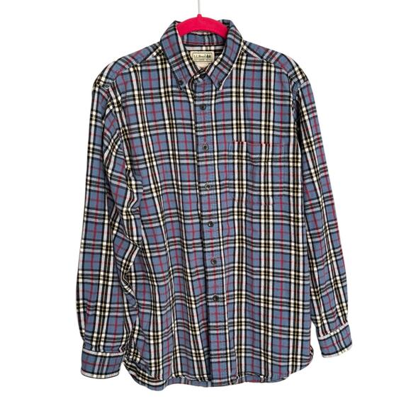 LL Bean Mens Flannel Plaid Button Up Shirt Gorpcore Lumberjack Hiking Outdoors - Picture 1 of 6